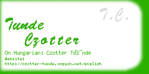 tunde czotter business card